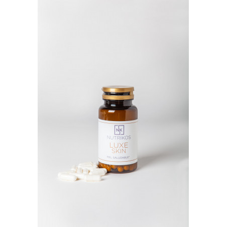 Nutrikos Luxe Skin | Firmeza, luminosidad  y elasticidad.  Profunda hidratación celular y mayor volumen en el tejido cutáneo.